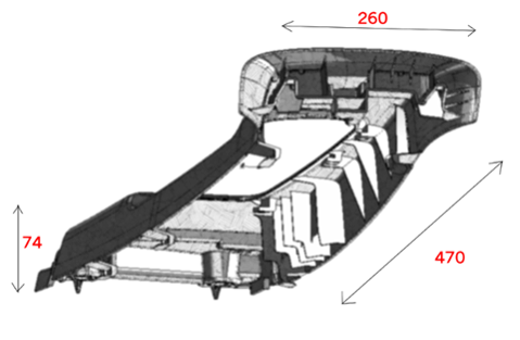 ホットランナー金型（傾斜構造12ヵ所・スライド5カ所）